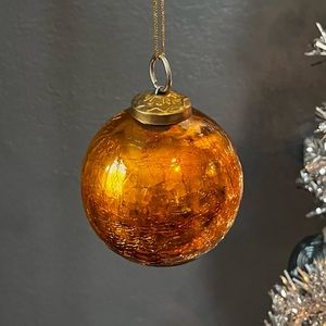 Vintage German Kugel Style Crackle Glass Ornament